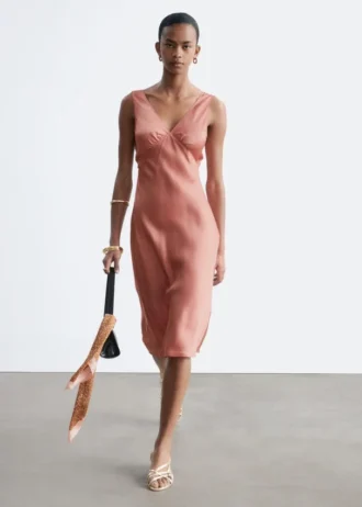 V-Neck Slip Midi Dress