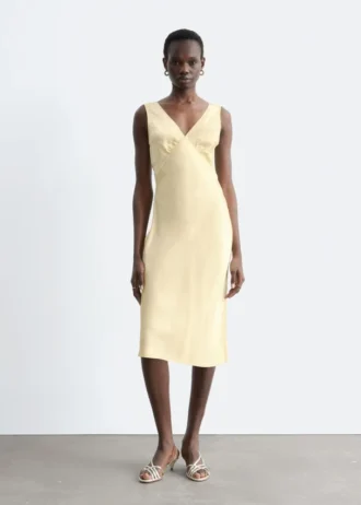 V-Neck Slip Midi Dress