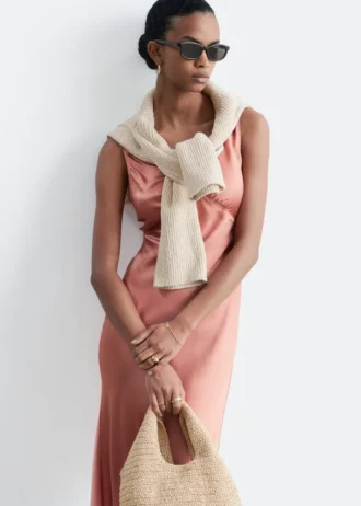 V-Neck Slip Midi Dress