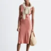 V-Neck Slip Midi Dress