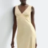 V-Neck Slip Midi Dress