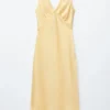 V-Neck Slip Midi Dress