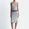 Viscose-Silk fJacquard Midi Skirt