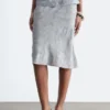 Viscose-Silk fJacquard Midi Skirt