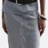 Viscose-Silk fJacquard Midi Skirt