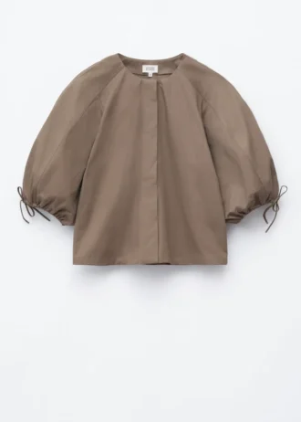 Volume-Sleeve Cotton Blouse