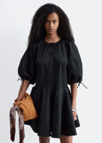 Volume-Sleeve Mini Dress