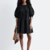 Volume-Sleeve Mini Dress
