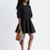 Volume-Sleeve Mini Dress