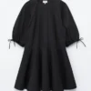 Volume-Sleeve Mini Dress