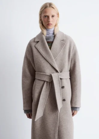 Voluminous Belted Wool Coat