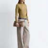 Wide-Leg Twill Trousers