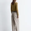 Wide-Leg Twill Trousers