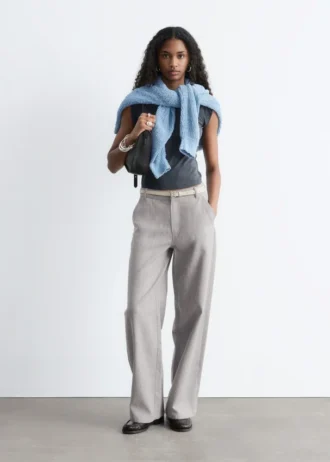Wide-Leg Wool Trousers