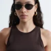 Wire-frame Oval Sunglasses