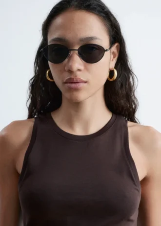 Wire-frame Oval Sunglasses