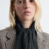Wool and cashmere blanket scarf