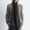 Wool and cashmere blanket scarf