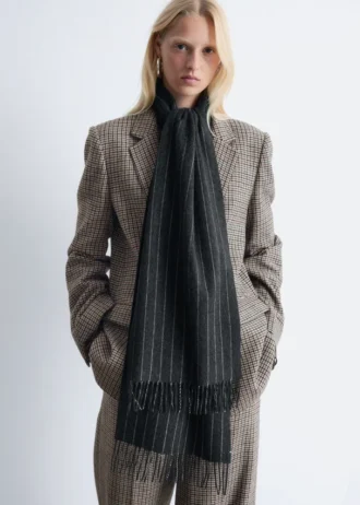 Wool and cashmere blanket scarf