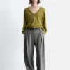 Wool-Blend Tailored Trousers