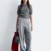 Wool-Blend Tailored Trousers