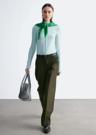 Wool-Blend Tailored Trousers