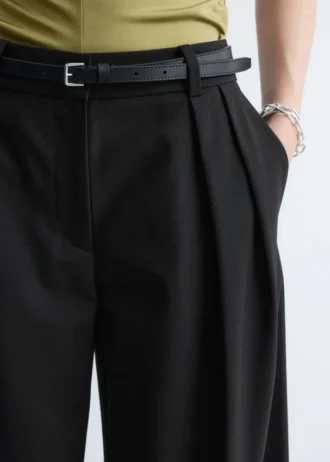 Wool-Blend Tailored Trousers