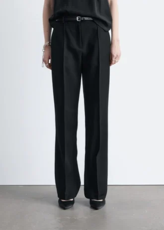 Wool-Blend Tailored Trousers