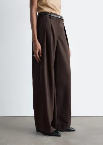 Wool-Blend Tailored Trousers