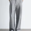 Wool-Blend Tailored Trousers