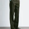 Wool-Blend Tailored Trousers