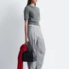 Wool-Blend Tailored Trousers