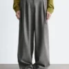 Wool-Blend Tailored Trousers