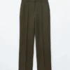 Wool-Blend Tailored Trousers
