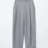 Wool-Blend Tailored Trousers