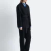 Wool Tie-Belt Blazer