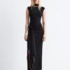 Wrap-Front Midi Dress