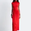 Wrap-Front Midi Dress