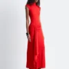 Wrap-Front Midi Dress