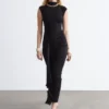 Wrap-Front Midi Dress