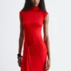 Wrap-Front Midi Dress