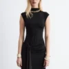 Wrap-Front Midi Dress