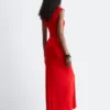 Wrap-Front Midi Dress