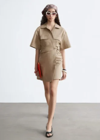 Wrap-Front Mini Dress
