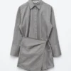 Wrap Shirt Mini Dress