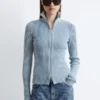 Zip-Up Turtleneck Cardigan