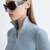 Zip-Up Turtleneck Cardigan