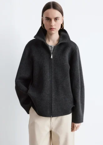 Zip-Up Wool Jacket